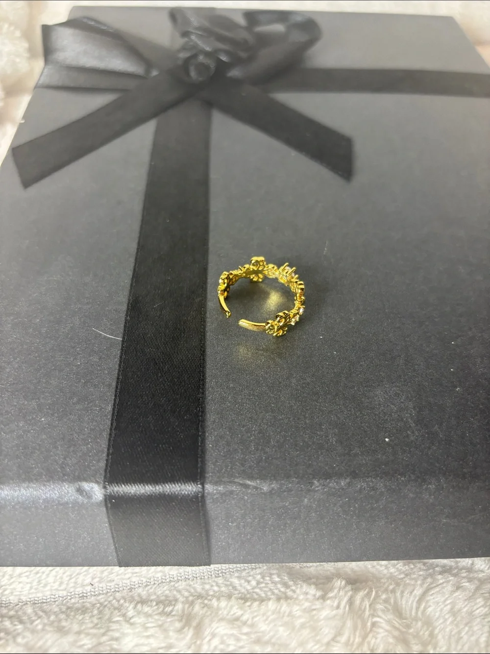 La Blancus Gold Plated Size 7 + Cubic Zirconia Ring NWT